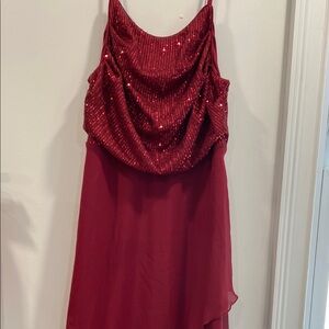 Popular Basics Red Sequin Dress